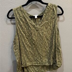 Sonoma Olive Green V-Neck Tank Top